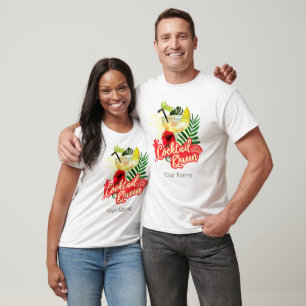 T-shirt Reine de Cocktail Poule Vintage Enterrement de Vie