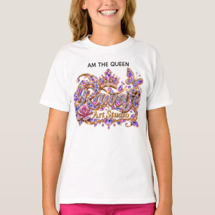 T-shirt Reine de cristal Élégance florale rose