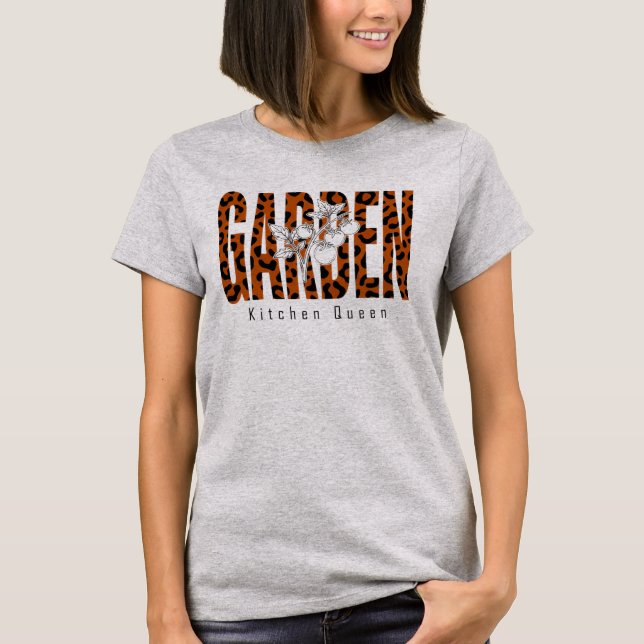 T-shirt Reine de Cuisine Impression Léopard Jardin Botaniq (Devant)