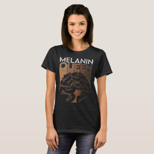 T-shirt Reine de la mélanine Afro-Américaine Noire