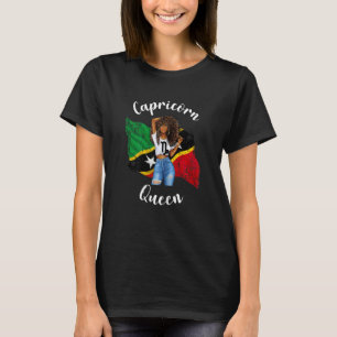 T-shirt Reine de St Kitts Capricorne Anniversaire Zodiaque