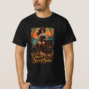 T-shirt Reine des Sept Péchés – Fantaisie de Pin-Up Pirate