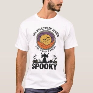 T-shirt Reine d'Halloween Petite Mademoiselle Sorcière Rét