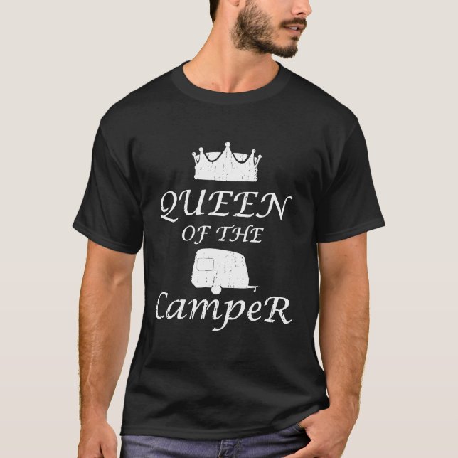 T-shirt Reine Distressée Du Camper Funny Rv Camping Mo (Devant)