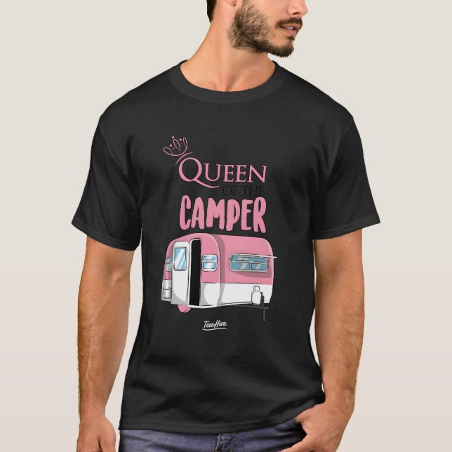 T-shirt Reine Du Camper Drôle Camping Queen Thème (Devant)