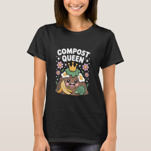 T-shirt Reine du Compost Jardin Mignon Déchets Vie Terrien