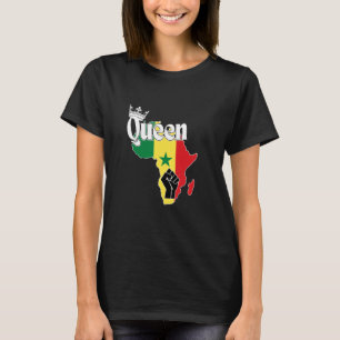 T-shirt Reine Du Sénégal Avec Drapeau Sénégalais En Afriqu