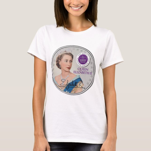 T-shirt Reine Elizabeth II Jubilé de Platine 2022 70e Anni (Devant)