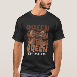 T-shirt Reine Melanin Coquette Bow Africain-Américain Noir