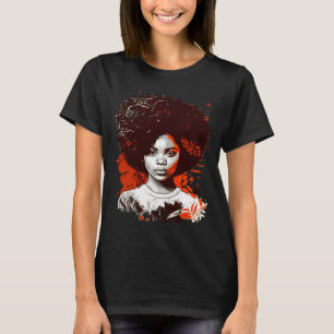 T-shirt Reine Noire Afro Mélanine Dégoulinante Mo Histoire