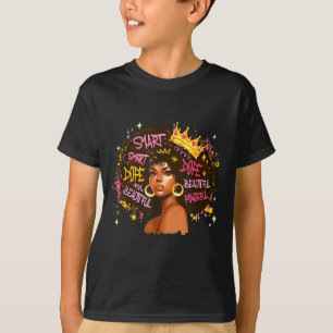 T-shirt Reine Noire Dripng Afro Mélanine Mois de l'Histoir