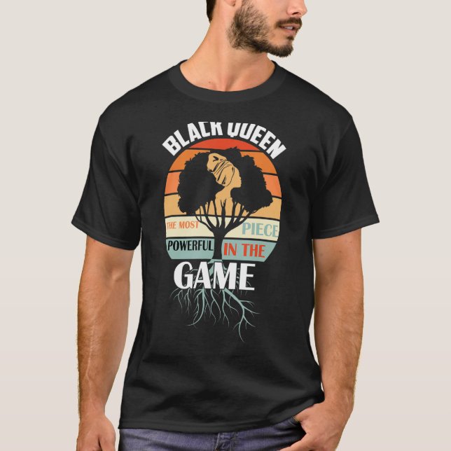 T-shirt Reine noire La plus puissante historienne noire (Devant)