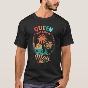 T-shirt Reine Noire Mai 1999 22E Anniversaire Fille 22 Ans