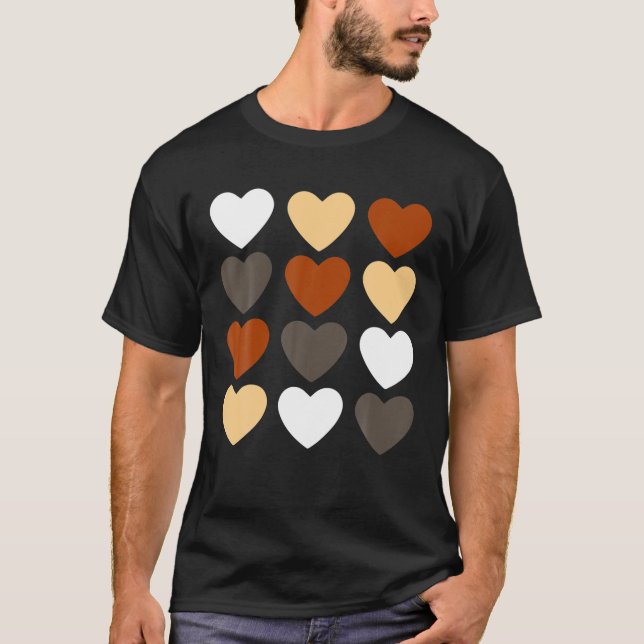 T-shirt REINE NOIRE Melanin Hearts African American Pride (Devant)