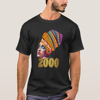 T-shirt Reine Noire Née En 2000 Femmes Noires Fille Heureu