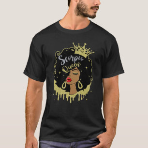 T-shirt Reine Scorpion Mélanine Femmes Noires Horoscope No