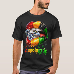 T-shirt Reine tribale aux lèvres noires femme fierté forte