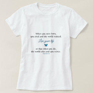 T-shirt Rejoice Life, source d'inspiration pour les citati