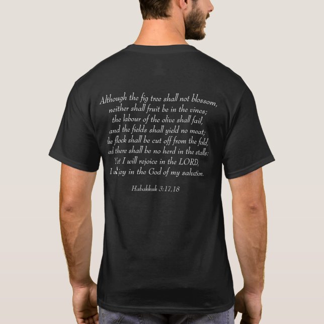 T-shirt Réjouissez-vous au Seigneur - Habakkuk 3:17,18  (Dos)