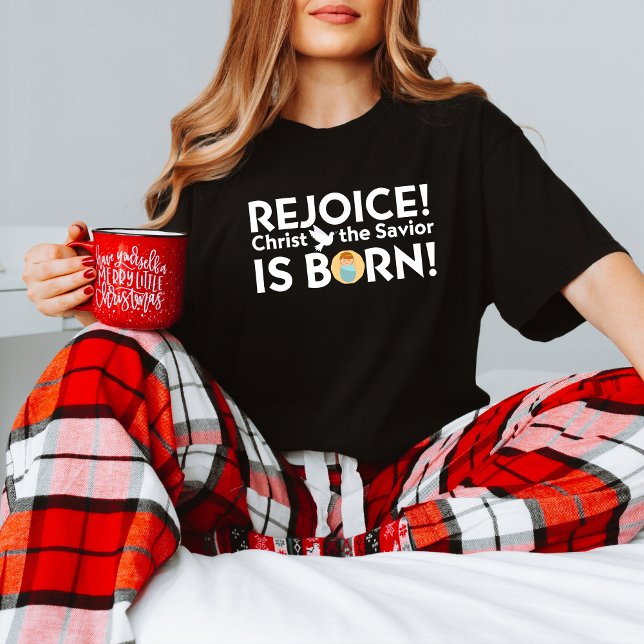 T-shirt Réjouissez-vous de la naissance du Christ ! Messag (Créateur téléchargé)