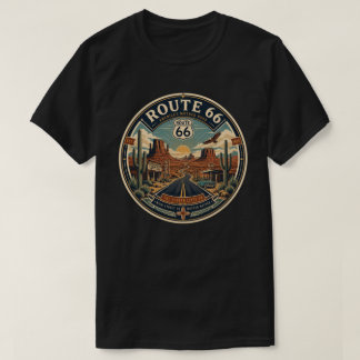 T-shirt Relais Commercial Route 66 Lever du Soleil Désert