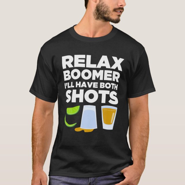 T-shirt Relax Boomer Je vais avoir drôle de vaccin Tequila (Devant)