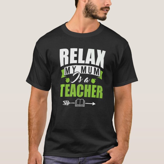 T-shirt Relax Ma Mère Est Un Enseignant Maternelle Mo (Devant)