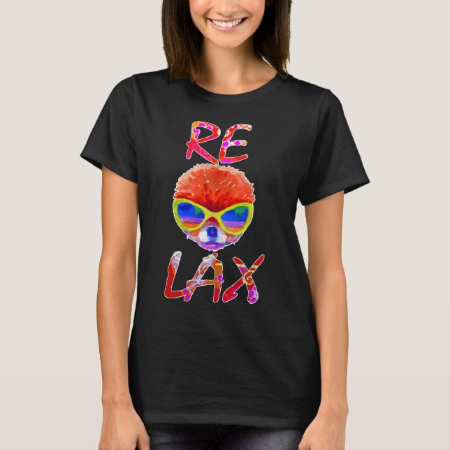 T-shirt Relaxez Poméranien En Verres (Devant)