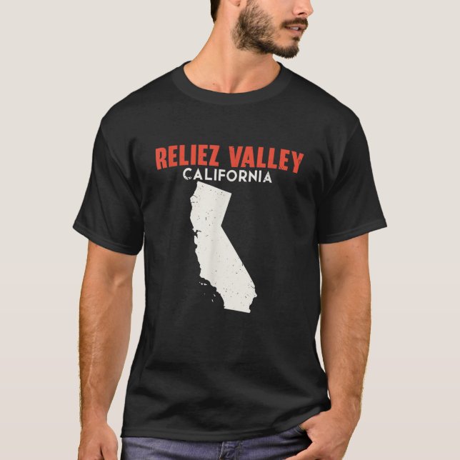 T-shirt Reliez Valley California USA State America Travel (Devant)
