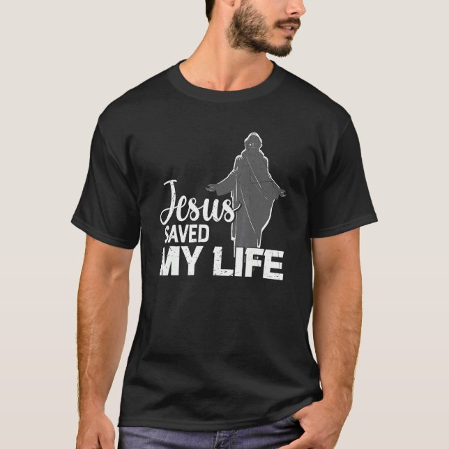 T-shirt Religieux chrétien Jésus Changé Ma Vie Église L (Devant)