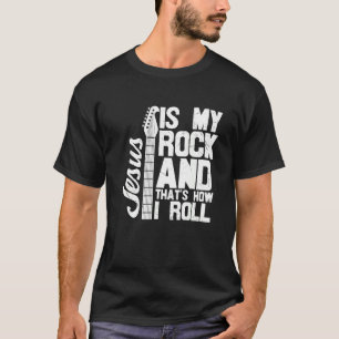 T-shirt Religieux Jésus est mon Rock Christian Guitar Chur