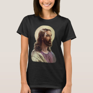 T-shirt Religieux vintage, Portrait Jésus Christ avec Halo