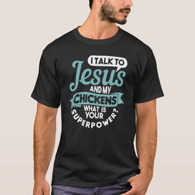 T-shirt Religion du poulet Jésus Fermier Fermier chrétien (Devant)