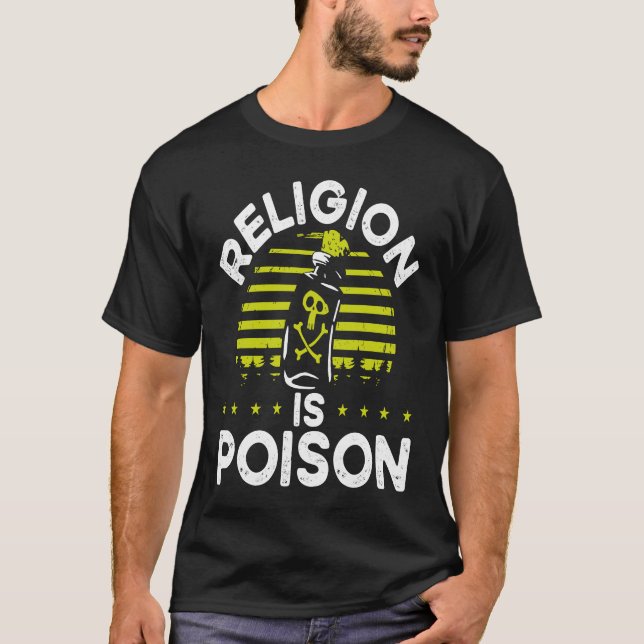 T-shirt Religion Is Poison Backprint Atheist (Devant)