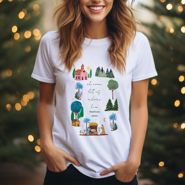 T-shirt Religious Christmas Nativity Scene  (Religious Christmas Nativity Scene T-Shirt)