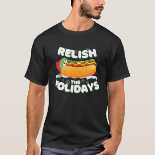 T-shirt Relish Hot Dog Père Noël Funny Foodie Chr