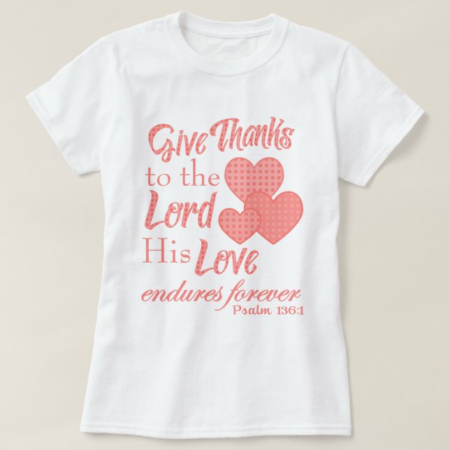 T-shirt Remercie le Seigneur Bible Verse Shirts (Design devant)
