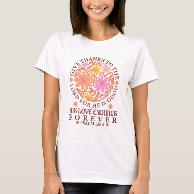 T-shirt Remercie l'Éternel Psaume 136:1 (Devant)