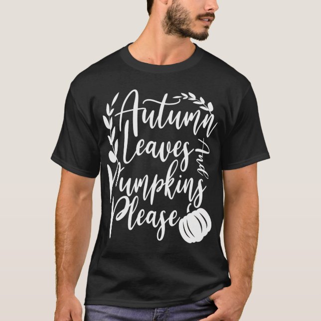 T-shirt Remerciements Feuilles D'Automne Et Citrouilles S' (Devant)