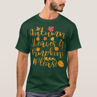 T-shirt Remerciements Feuilles D'Automne Et Citrouilles S'