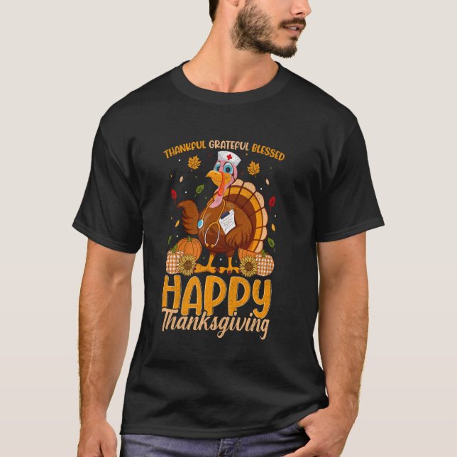 T-shirt Remerciements Grateful Infirmière de Bon thanksgiv (Devant)