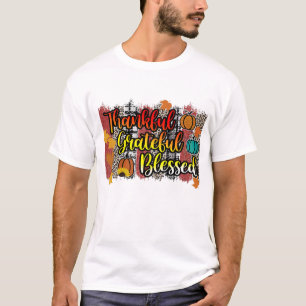 T-shirt Remerciements Merci Bienheureux Citrouille léopard
