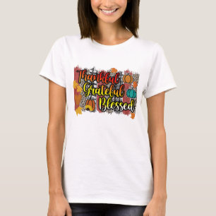 T-shirt Remerciements Merci Bienheureux Citrouille léopard