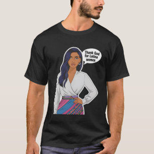 T-shirt Remerciez Dieu pour l'autocollant Latina Women