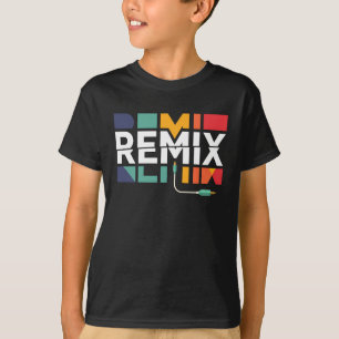 T-shirt Remix Audio   Graphisme Géométrique Rétro Musique 