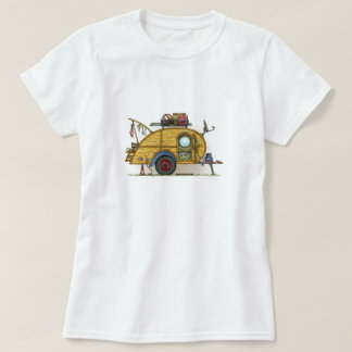 T-shirt Remorque vintage mignonne de voyage de campeur de