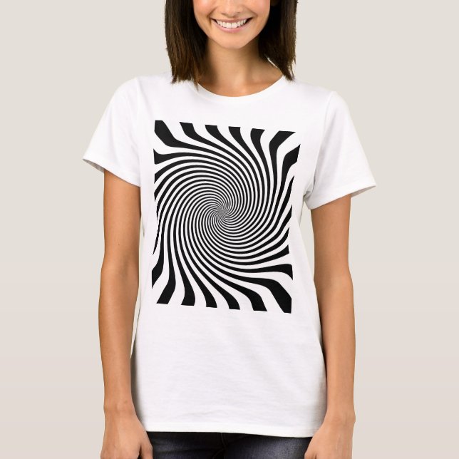 T-shirt Remous infini noir et blanc de style de zèbre (Devant)