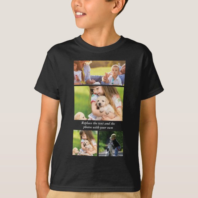 T-shirt Remplacez le texte et les photos par le vôtre (Devant)