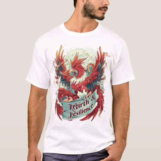 T-shirt Renaissance et résilience Phoenix Design - Montée (Devant)