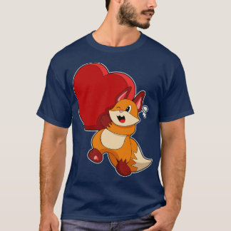T-shirt Renard à l'amour avec le coeur